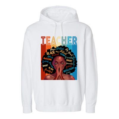 Juneteenth Afro Black History Month African American Teacher Gift Garment-Dyed Fleece Hoodie