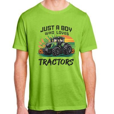 Just A Boy Who Loves Tractors Adult ChromaSoft Performance T-Shirt