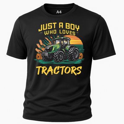 Just A Boy Who Loves Tractors Cooling Performance Crew T-Shirt