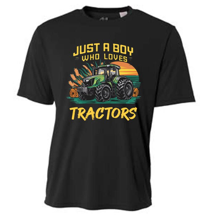 Just A Boy Who Loves Tractors Cooling Performance Crew T-Shirt