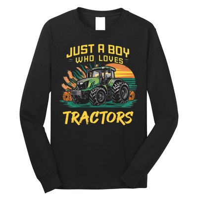 Just A Boy Who Loves Tractors Long Sleeve Shirt