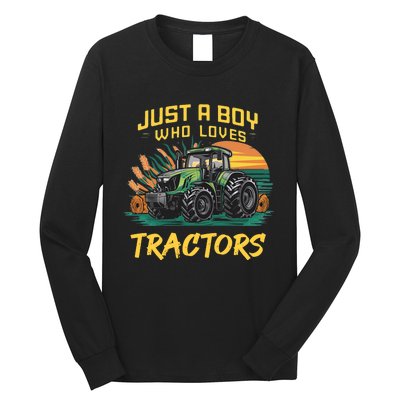 Just A Boy Who Loves Tractors Long Sleeve Shirt