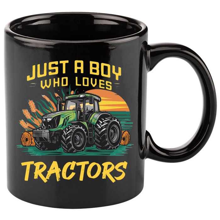Just A Boy Who Loves Tractors 11oz C Handle Ceramic Mug