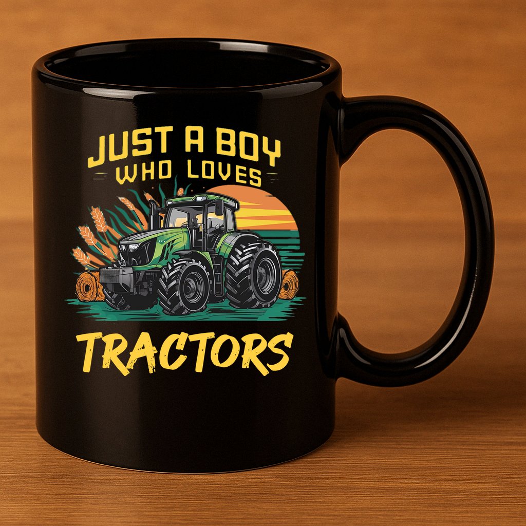 Just A Boy Who Loves Tractors 11oz C Handle Ceramic Mug