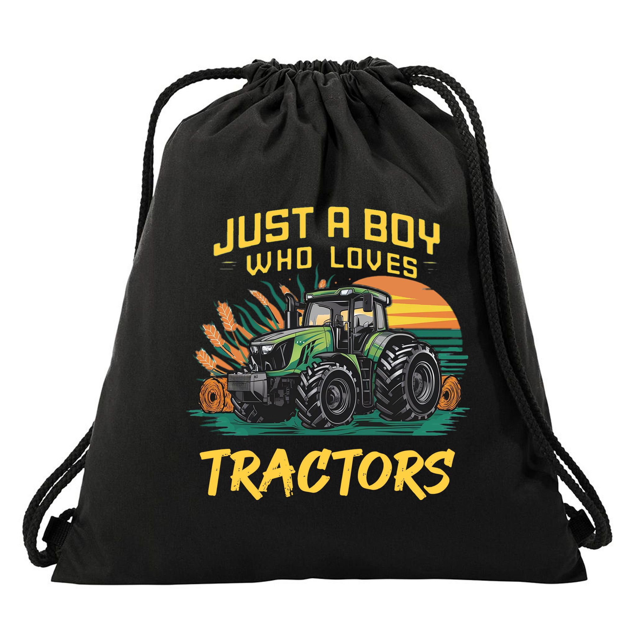 Just A Boy Who Loves Tractors Drawstring Bag