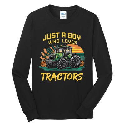 Just A Boy Who Loves Tractors Tall Long Sleeve T-Shirt