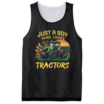 Just A Boy Who Loves Tractors Mesh Reversible Basketball Jersey Tank