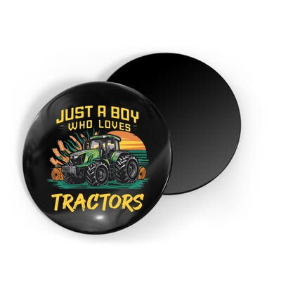 Just A Boy Who Loves Tractors Magnet