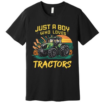 Just A Boy Who Loves Tractors Premium T-Shirt
