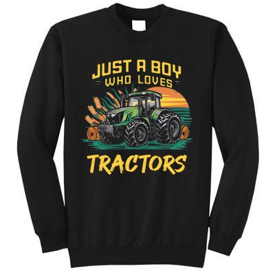 Just A Boy Who Loves Tractors Tall Sweatshirt