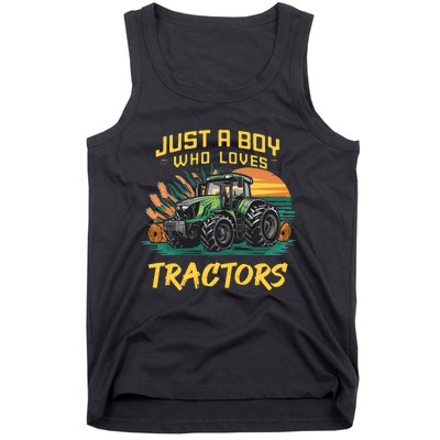 Just A Boy Who Loves Tractors Tank Top