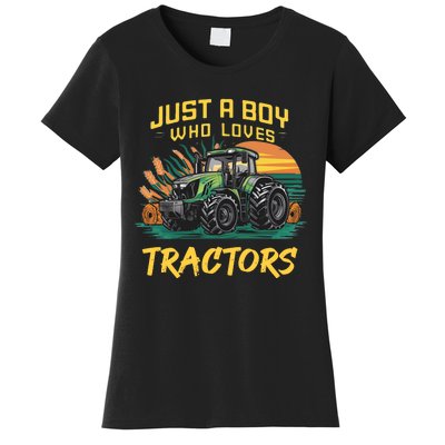 Just A Boy Who Loves Tractors Women's T-Shirt