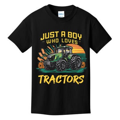 Just A Boy Who Loves Tractors Kids T-Shirt