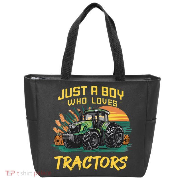 Just A Boy Who Loves Tractors Zip Tote Bag