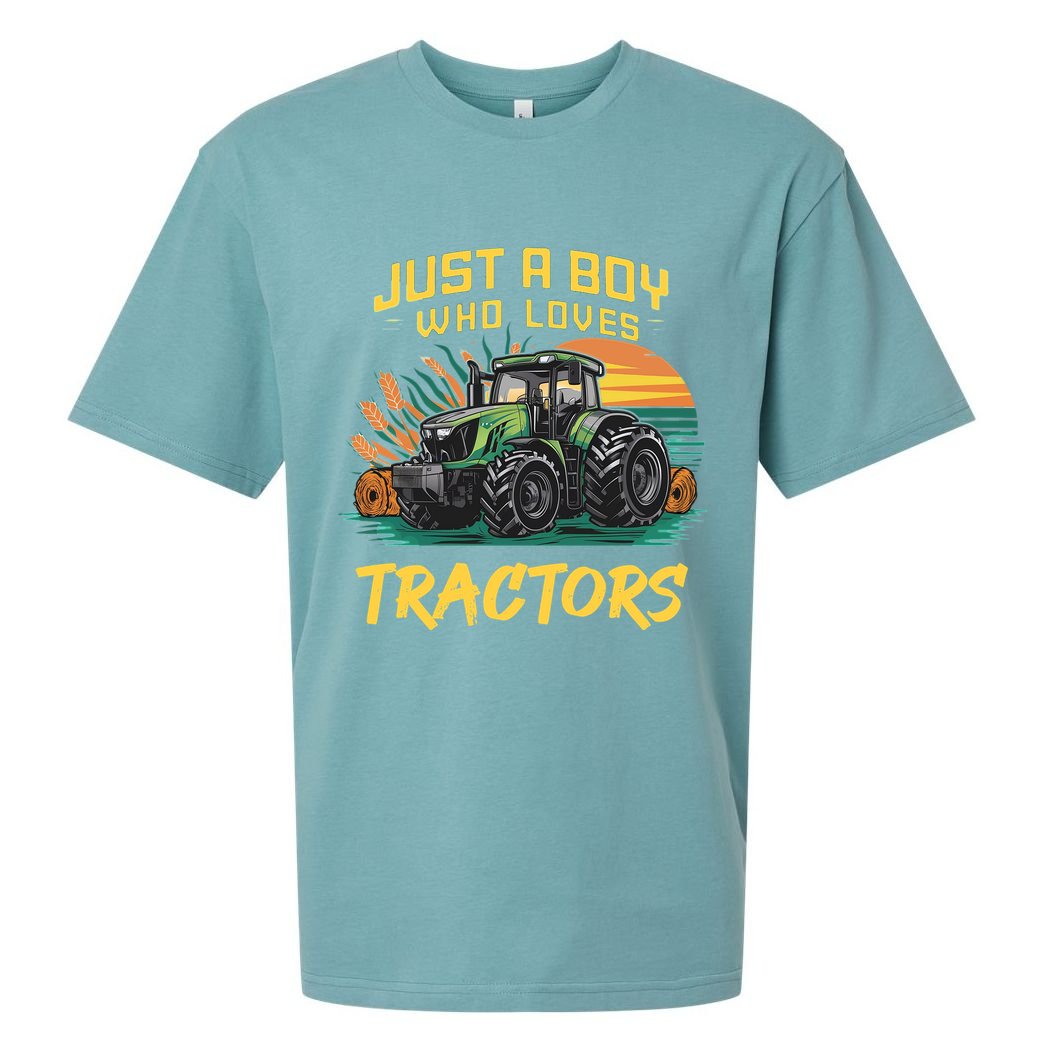 Just A Boy Who Loves Tractors Sueded Cloud Jersey T-Shirt