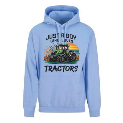 Just A Boy Who Loves Tractors Unisex Surf Hoodie