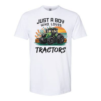 Just A Boy Who Loves Tractors Softstyle CVC T-Shirt