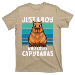 Just A Boy Who Loves Capybaras Funny Capybara T-Shirt