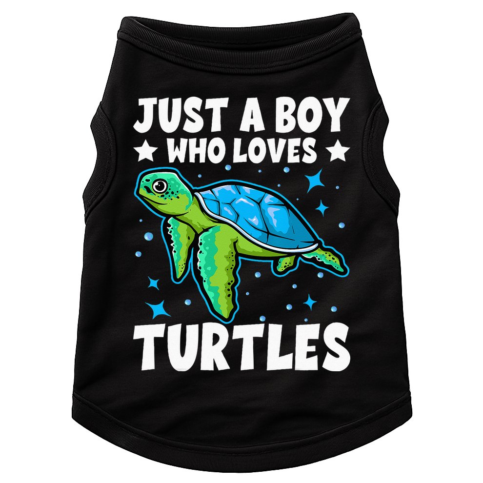 Just A Boy Who Loves Turtles Lover Gifts Sea Ocean Turtle Doggie Tank