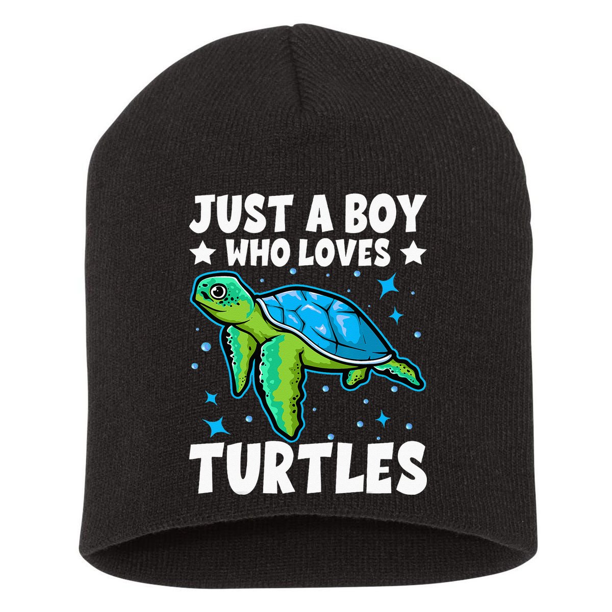 Just A Boy Who Loves Turtles Lover Gifts Sea Ocean Turtle Short Acrylic Beanie