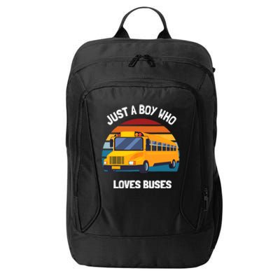 Just A Boy Who Loves Buses School Bus City Backpack