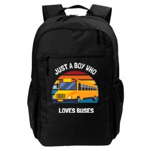 Just A Boy Who Loves Buses School Bus Daily Commute Backpack