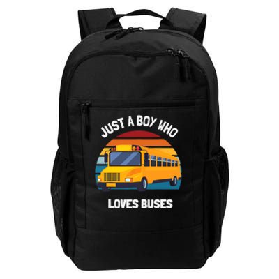 Just A Boy Who Loves Buses School Bus Daily Commute Backpack