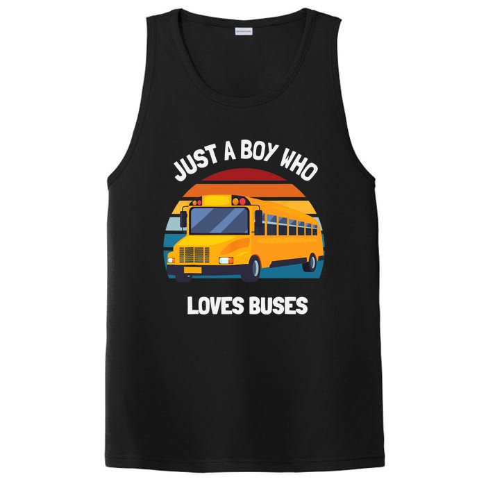 Just A Boy Who Loves Buses School Bus PosiCharge Competitor Tank