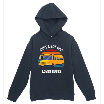 Just A Boy Who Loves Buses School Bus Urban Pullover Hoodie