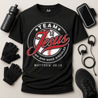 Jesus And Baseball Team Jesus Christian Matthew 2819 Verse Cooling Performance Crew T-Shirt