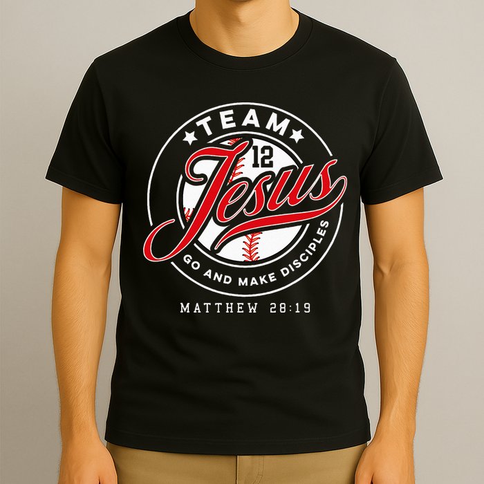 Jesus And Baseball Team Jesus Christian Matthew 2819 Verse T-Shirt