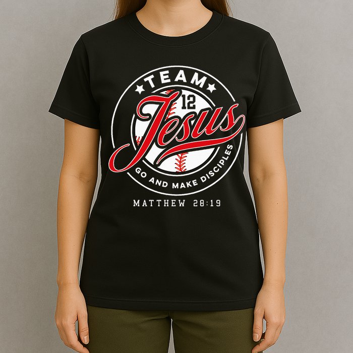 Jesus And Baseball Team Jesus Christian Matthew 2819 Verse T-Shirt