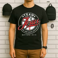 Jesus And Baseball Team Jesus Christian Matthew 2819 Verse T-Shirt