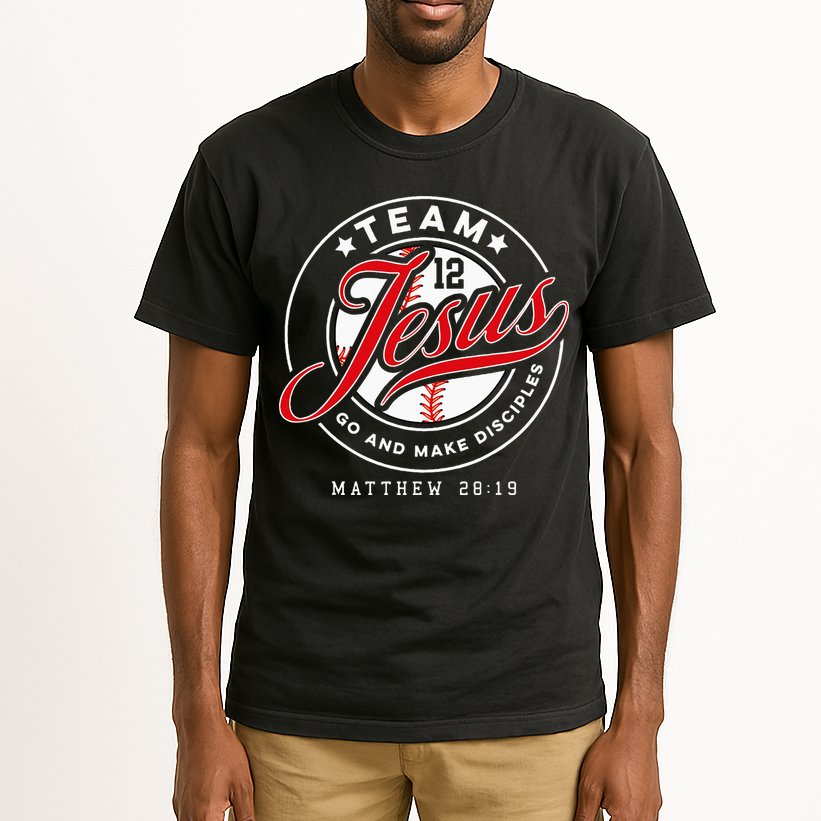 Jesus And Baseball Team Jesus Christian Matthew 2819 Verse Tall T-Shirt