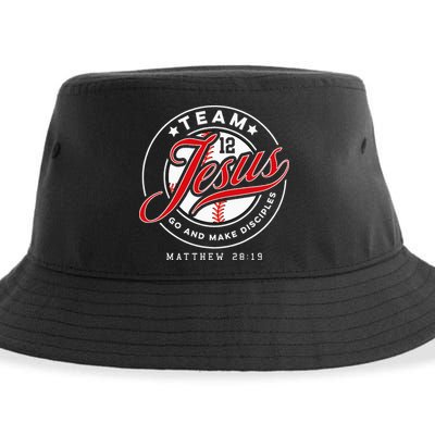 Jesus And Baseball Team Jesus Christian Matthew 2819 Verse Sustainable Bucket Hat