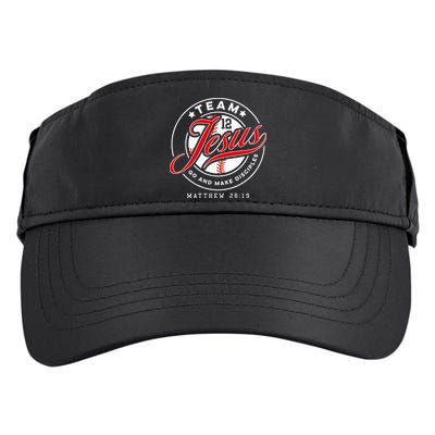 Jesus And Baseball Team Jesus Christian Matthew 2819 Verse Adult Drive Performance Visor