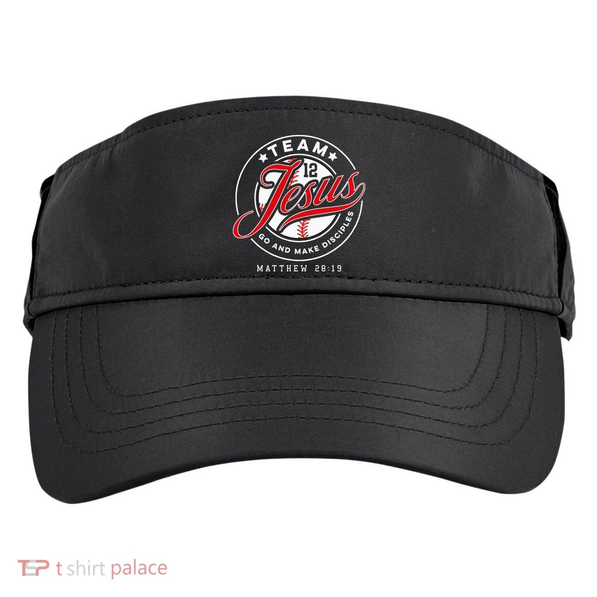 Jesus And Baseball Team Jesus Christian Matthew 2819 Verse Adult Drive Performance Visor