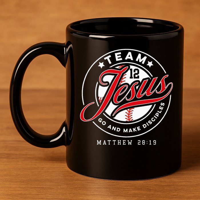 Jesus And Baseball Team Jesus Christian Matthew 2819 Verse 11oz C Handle Ceramic Mug