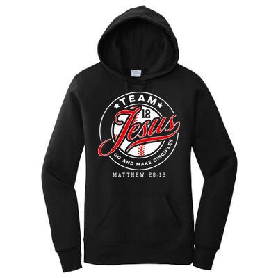 Jesus And Baseball Team Jesus Christian Matthew 2819 Verse Women's Pullover Hoodie