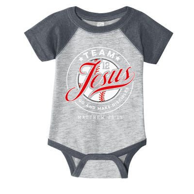 Jesus And Baseball Team Jesus Christian Matthew 2819 Verse Infant Baby Jersey Bodysuit