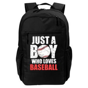 Just A Boy Who Loves Baseball Batter Catcher Pitcher Boy Daily Commute Backpack