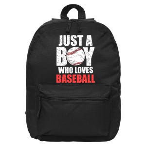 Just A Boy Who Loves Baseball Batter Catcher Pitcher Boy 16 in Basic Backpack