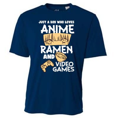 Just A Boy Who Loves Anime Ra Video Games Design Cooling Performance Crew T-Shirt