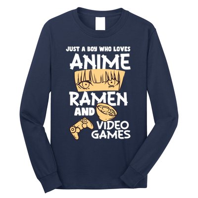 Just A Boy Who Loves Anime Ra Video Games Design Long Sleeve Shirt