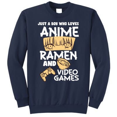 Just A Boy Who Loves Anime Ra Video Games Design Sweatshirt