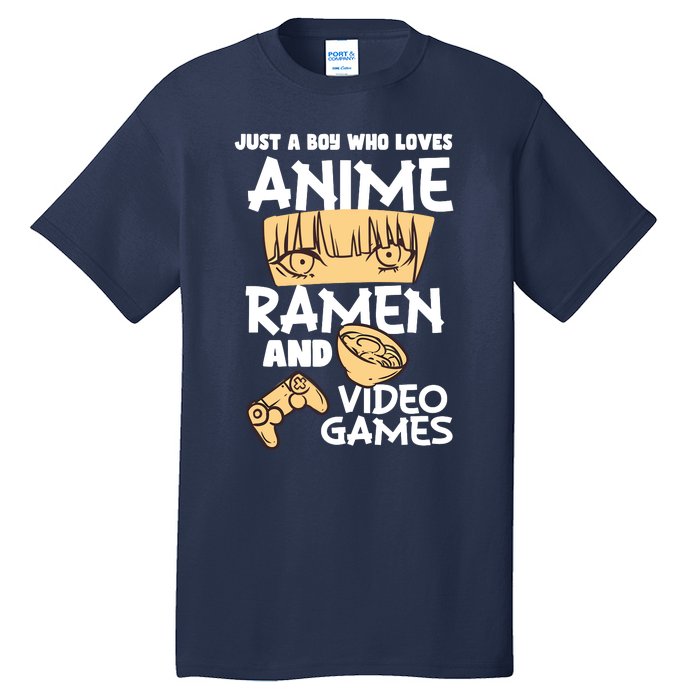 Just A Boy Who Loves Anime Ra Video Games Design Tall T-Shirt