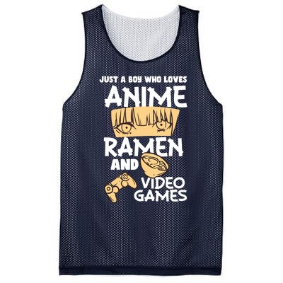 Just A Boy Who Loves Anime Ra Video Games Design Mesh Reversible Basketball Jersey Tank