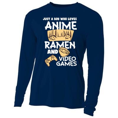 Just A Boy Who Loves Anime Ra Video Games Design Cooling Performance Long Sleeve Crew