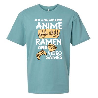 Just A Boy Who Loves Anime Ra Video Games Design Sueded Cloud Jersey T-Shirt