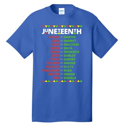 Juneteenth Ancestors Black African Dream Like Leaders Gift Tall T-Shirt